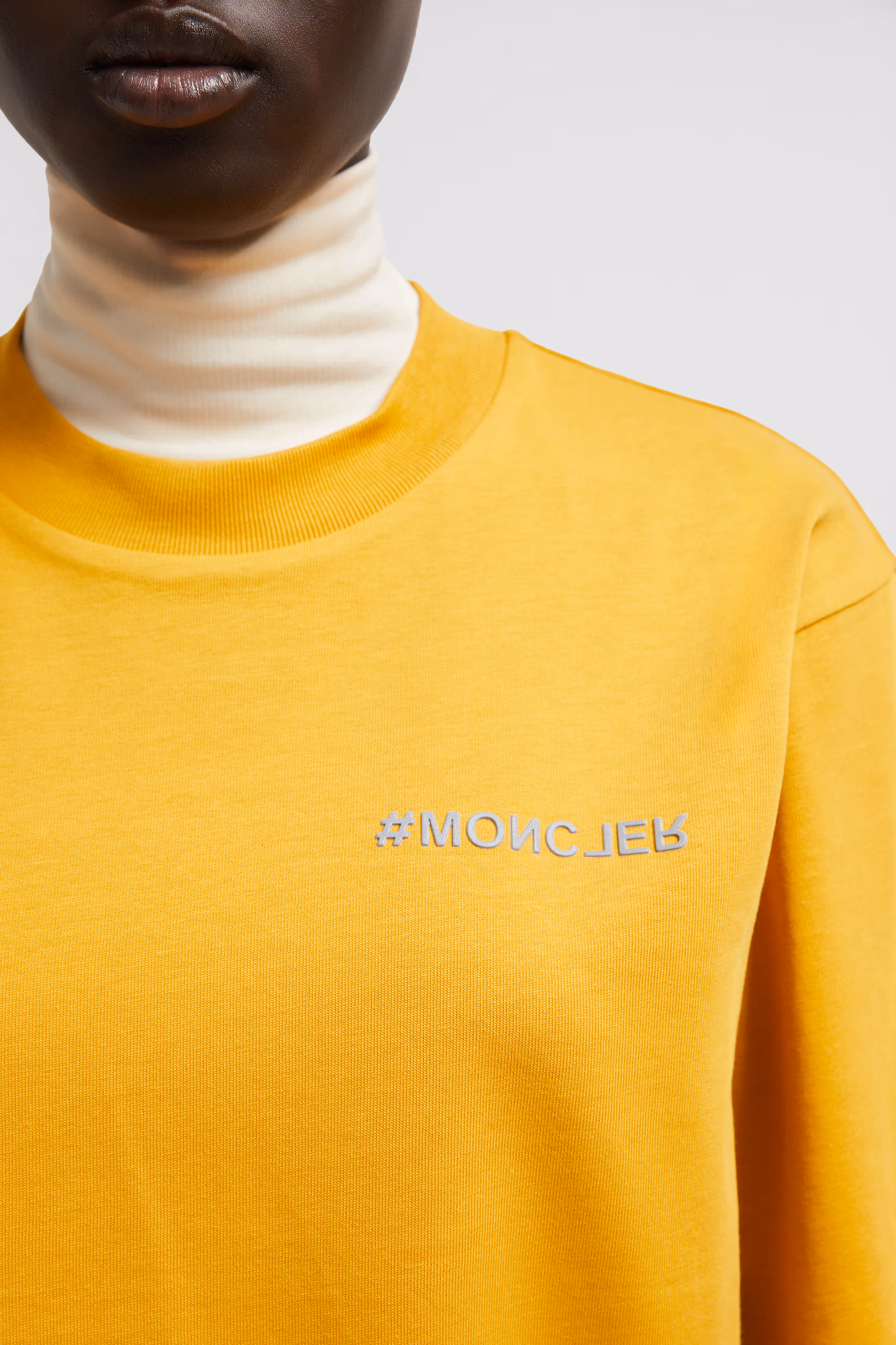 Logo Cotton T-Shirt Women Yellow Moncler 6